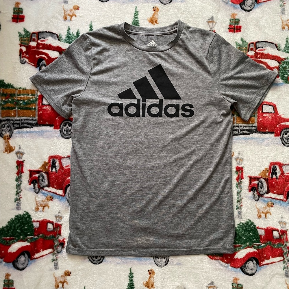 Adidas Climalite Grey Short Sleeve T-Shirt {Size Medium}